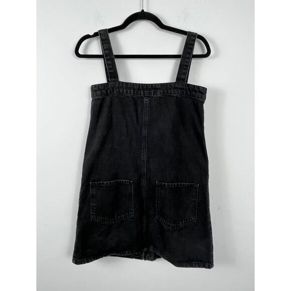 Urban Outfitters Denim Overall Black Jean Button Front Dress Size Small - Picture 8 of 8